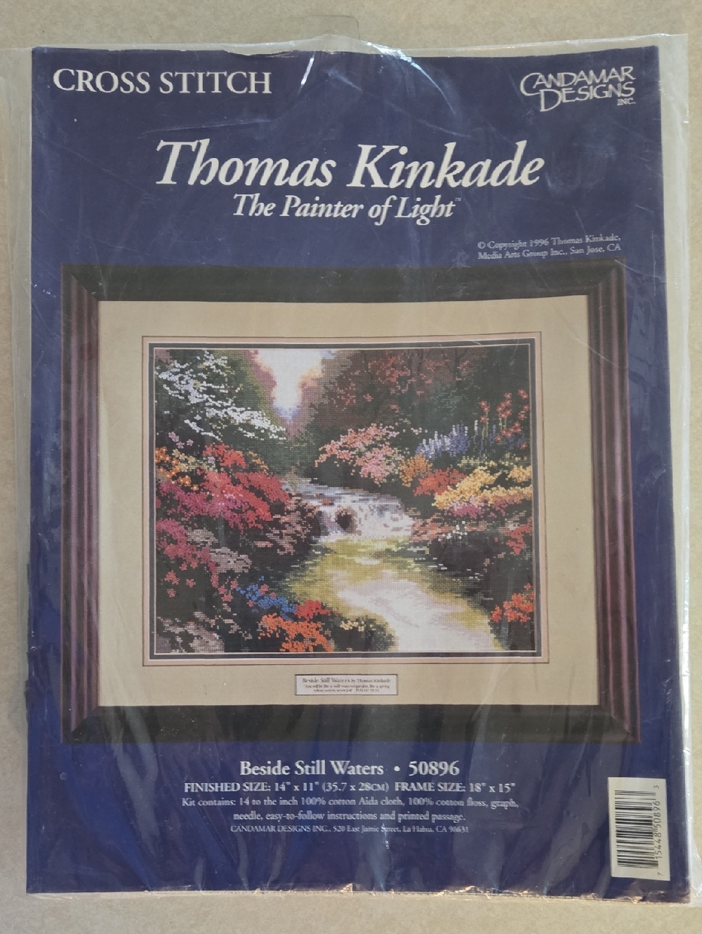 NWT Vintage Thomas Kinkade "Beside Still Waters" Cross Stitch